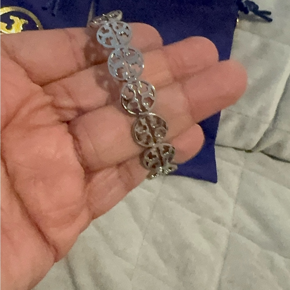 Tory Burch Silver Circular Bracelet